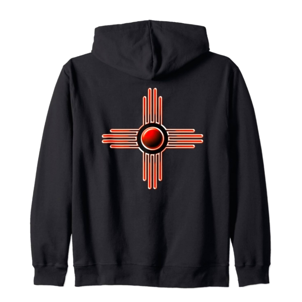 NEW - Unisex 2XL Zip Hoodie with New Mexico Zia graphic